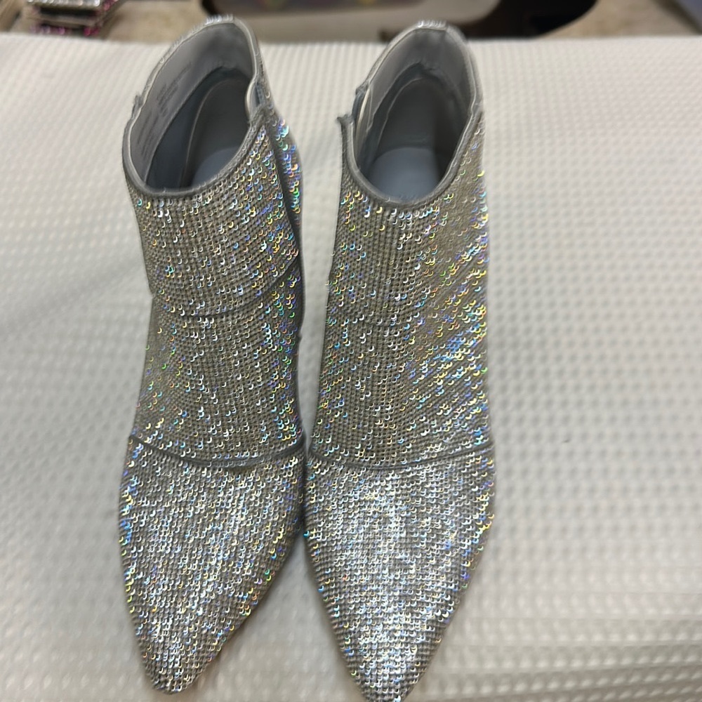 A pair of Steve Madden Diamanté covered ankle boots . Fabulous. Worn once
